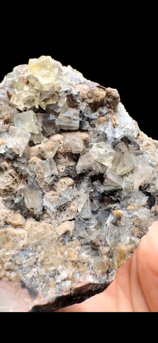 709- Fluorite on Calcite