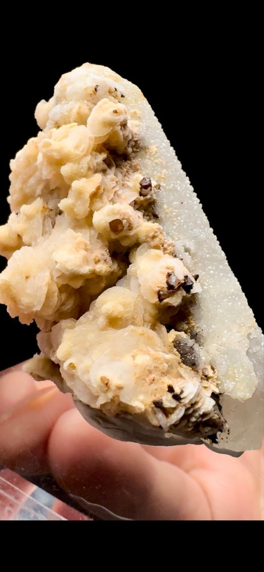 772- Calcite on Druzy Quartz