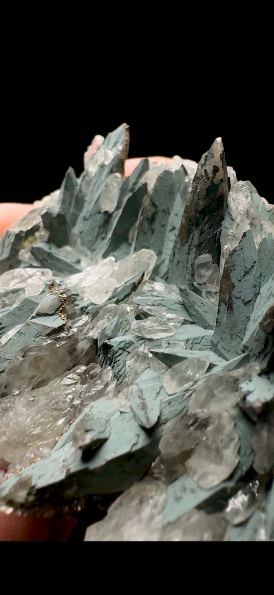 760- Green Calcite with Pyrite