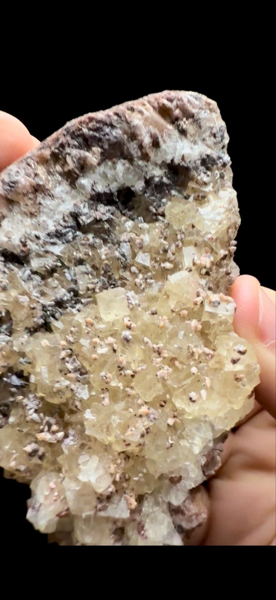 0713- Fluorite on Calcite