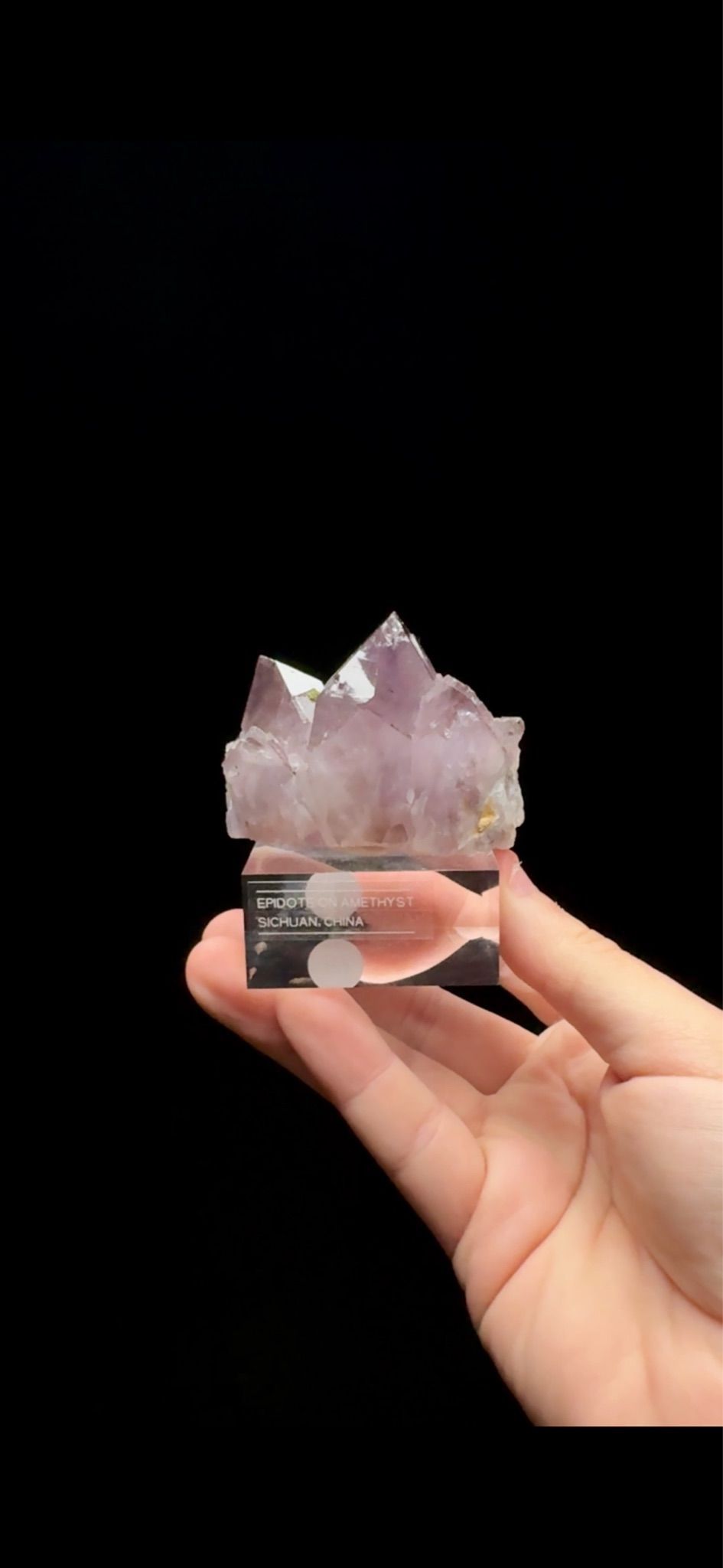 0657- Epidote on Amethyst