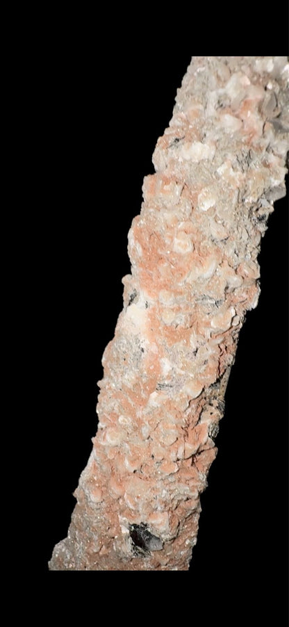 0743- Pink Calcite and Specularite on Quartz