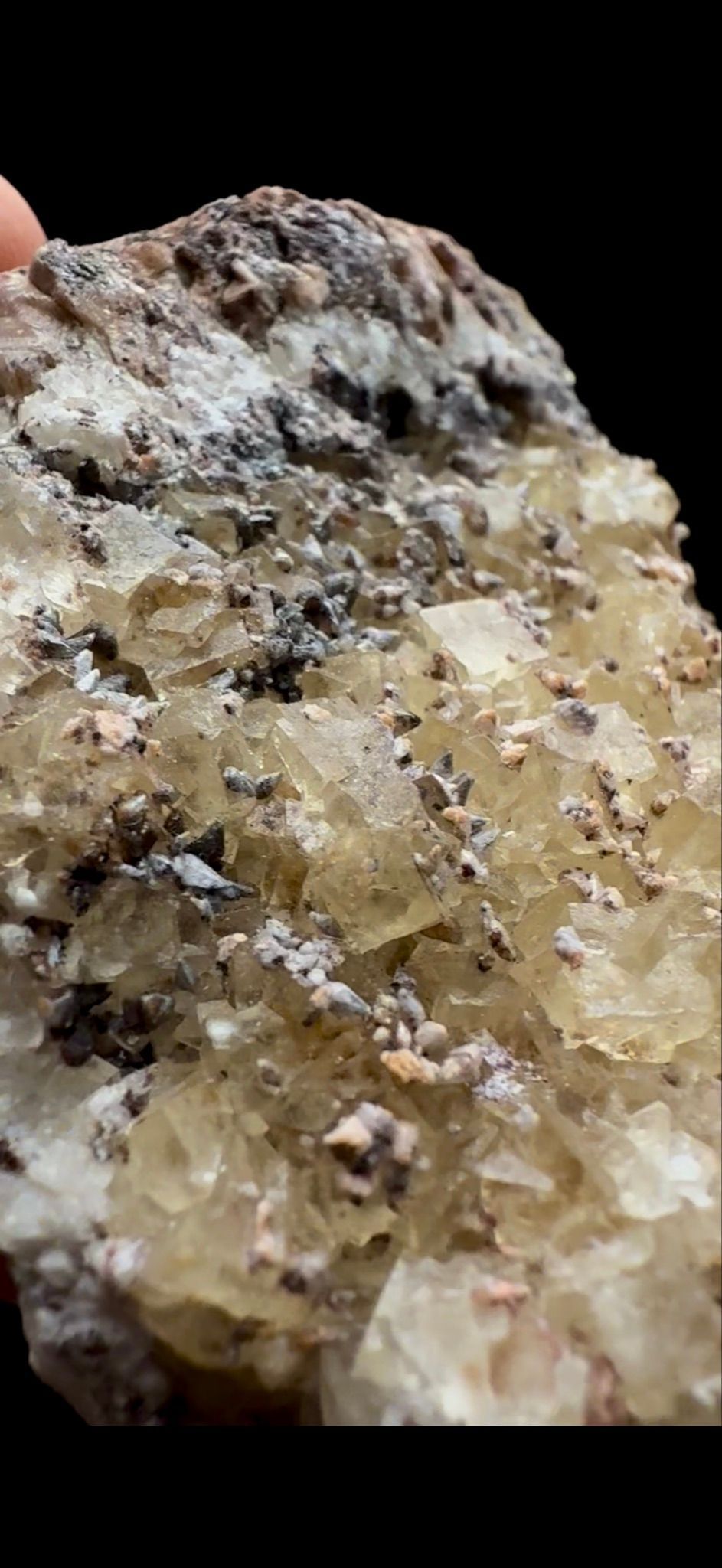 0713- Fluorite on Calcite