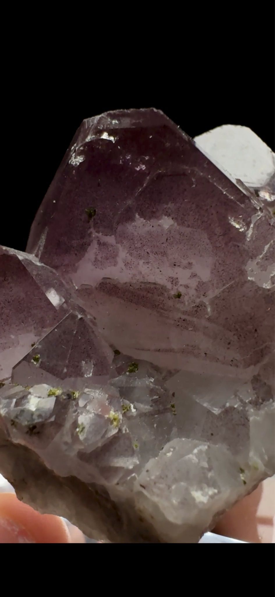 0657- Epidote on Amethyst