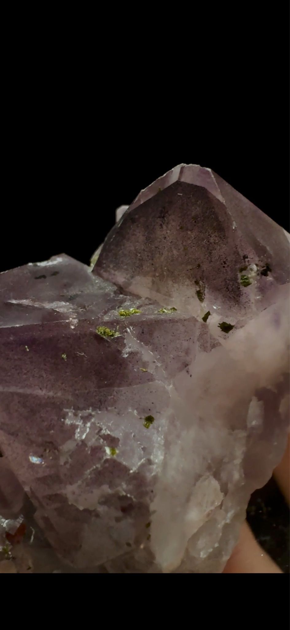 0657- Epidote on Amethyst