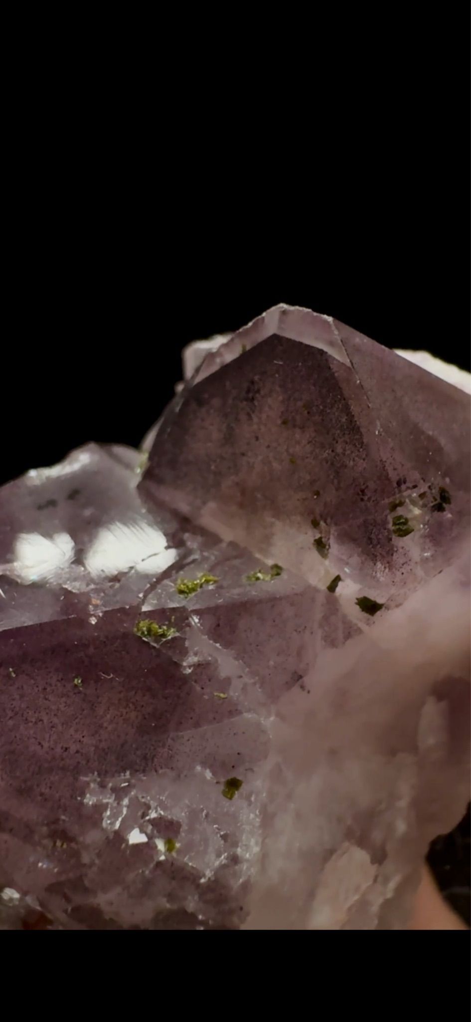 0657- Epidote on Amethyst