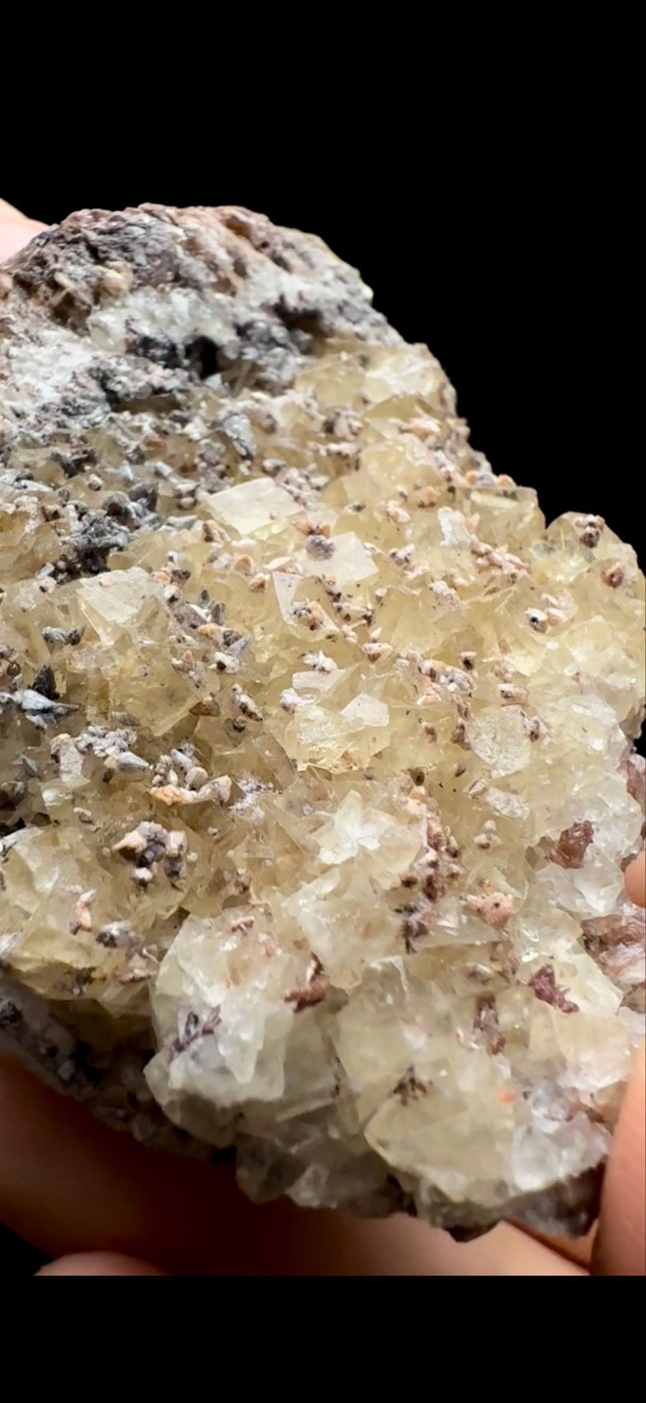 0713- Fluorite on Calcite