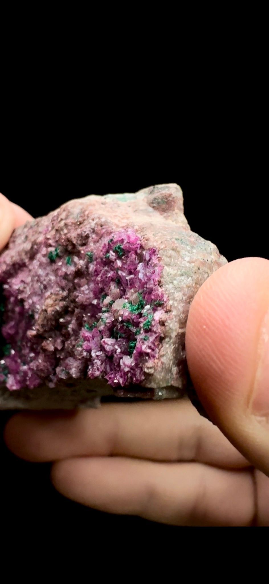 0308- Cobalt Dolomite with Malachite