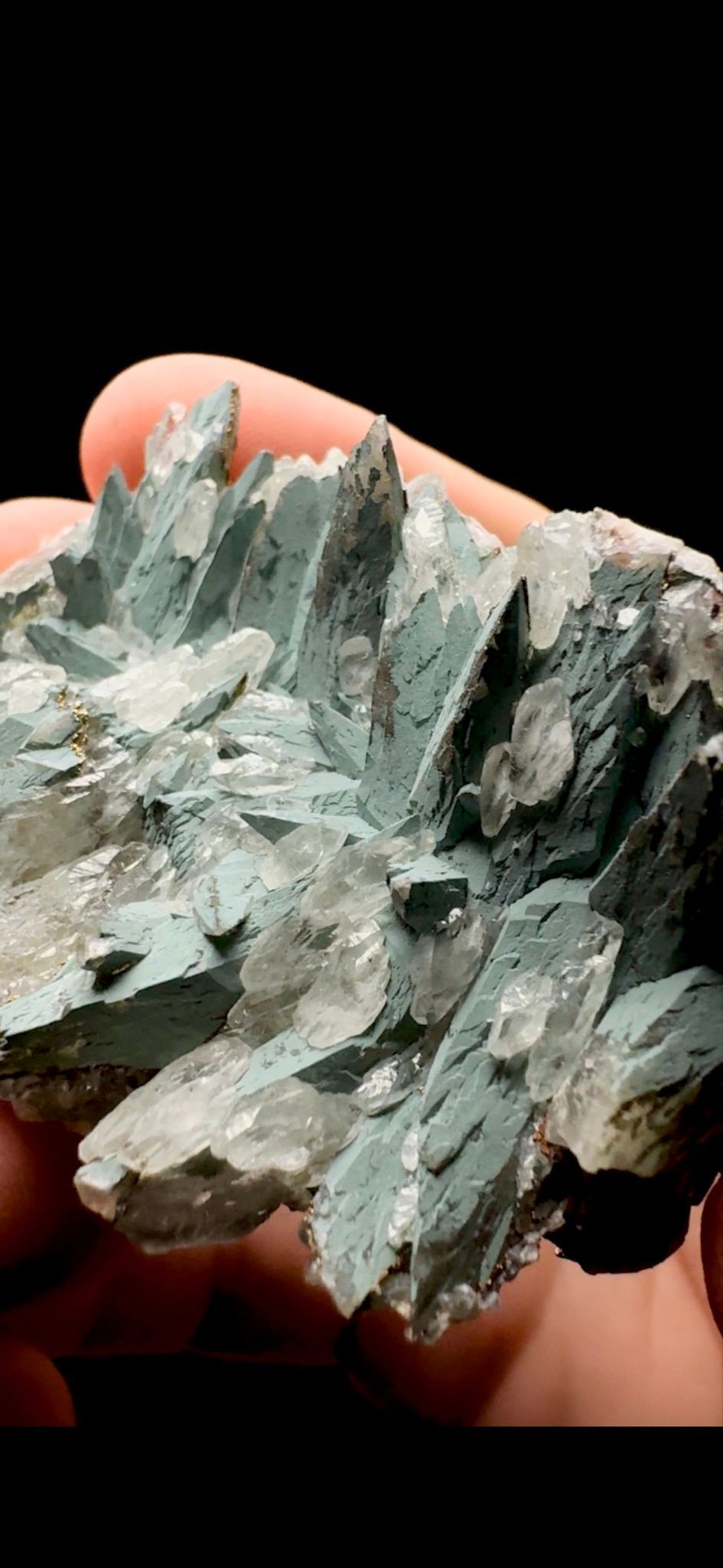 760- Green Calcite with Pyrite
