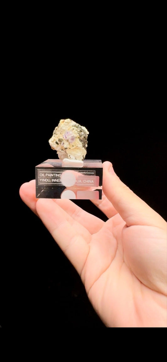 0312- Oil Painting Fluorite with Pyrite
