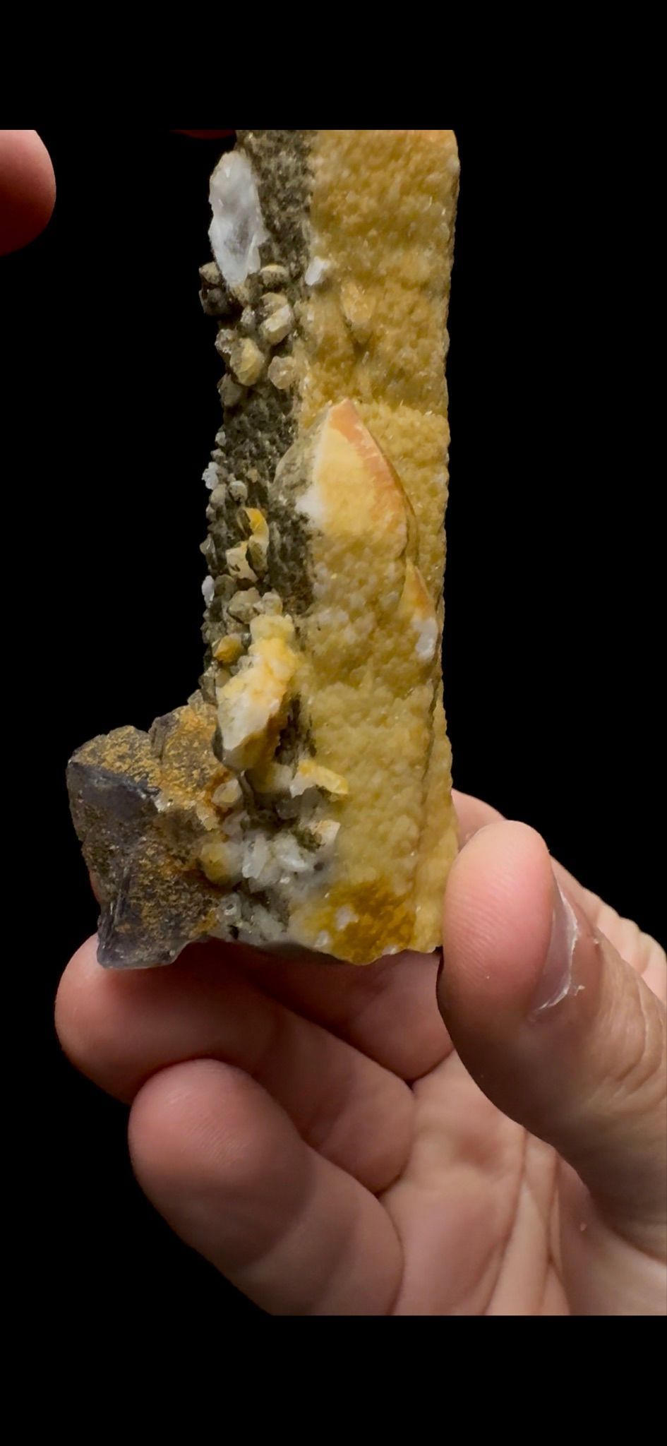 0268- Limmonite on Candle Quartz With Fluorite