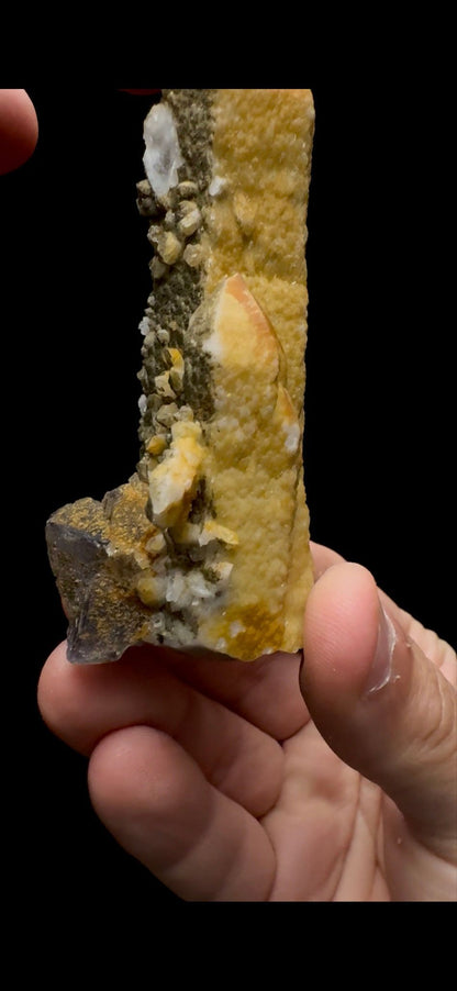 0268- Limmonite on Candle Quartz With Fluorite