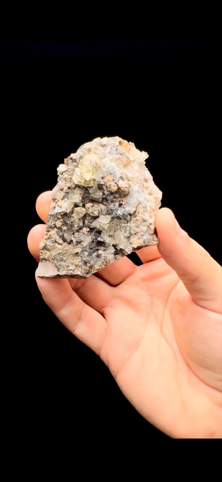 709- Fluorite on Calcite