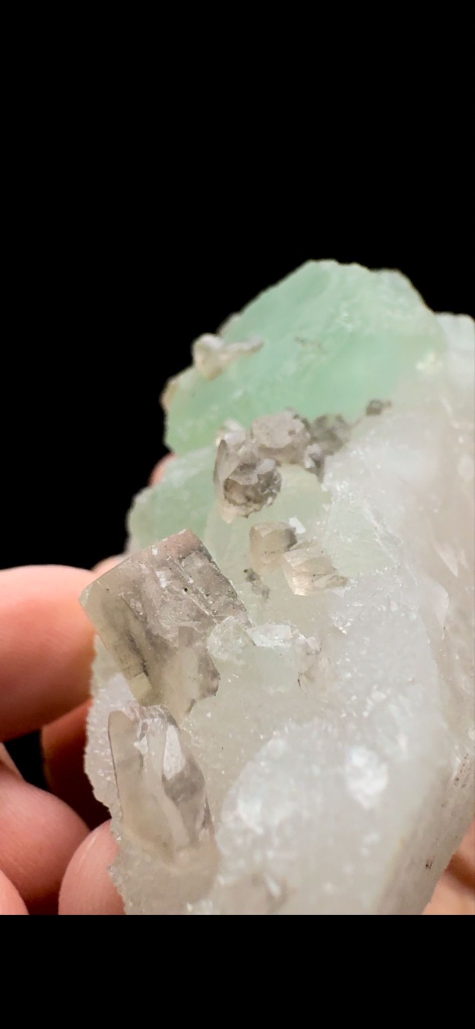 0415- Fluorite on Quartz with Calcite