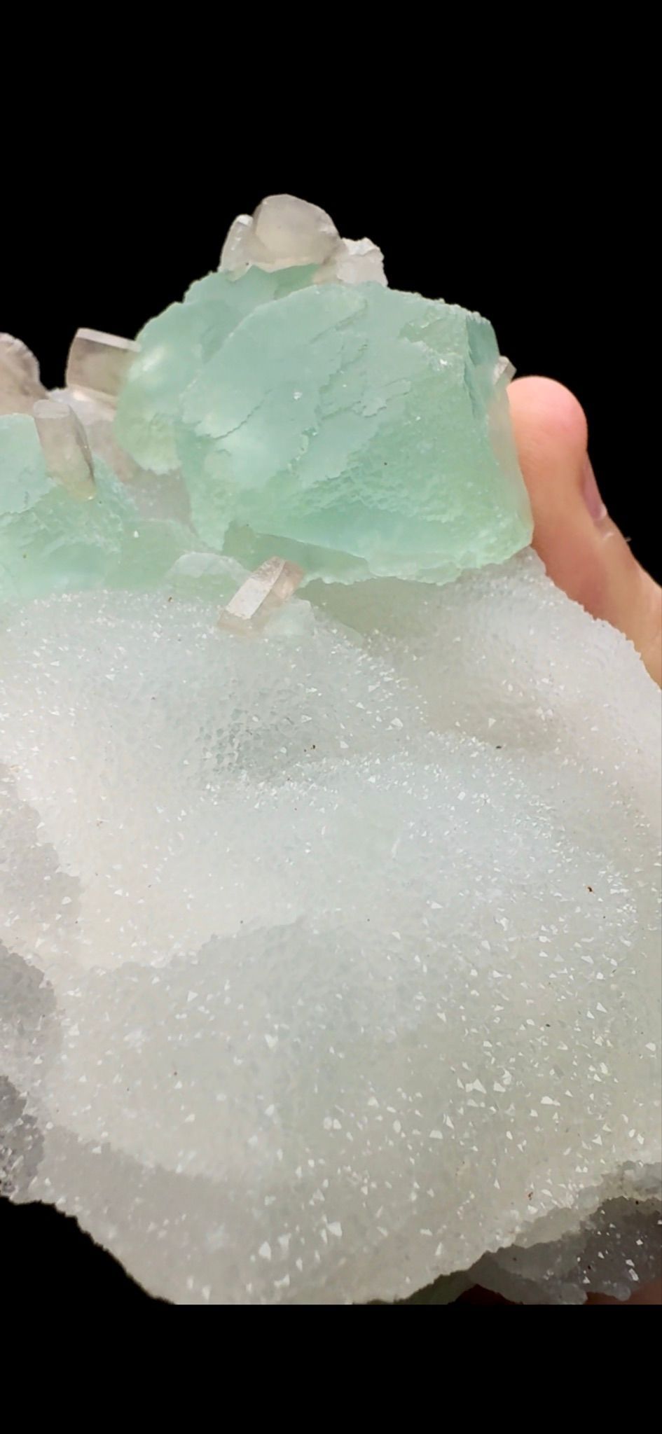 081- Fluorite on Quartz with Calcite