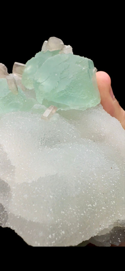 081- Fluorite on Quartz with Calcite