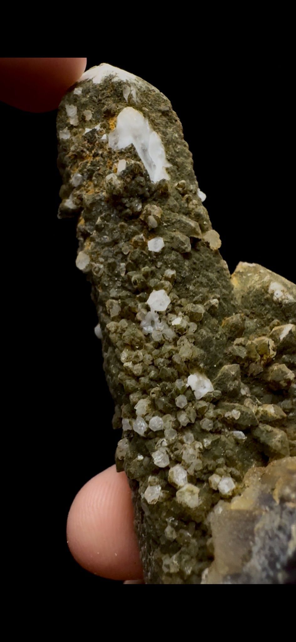 0268- Limmonite on Candle Quartz With Fluorite