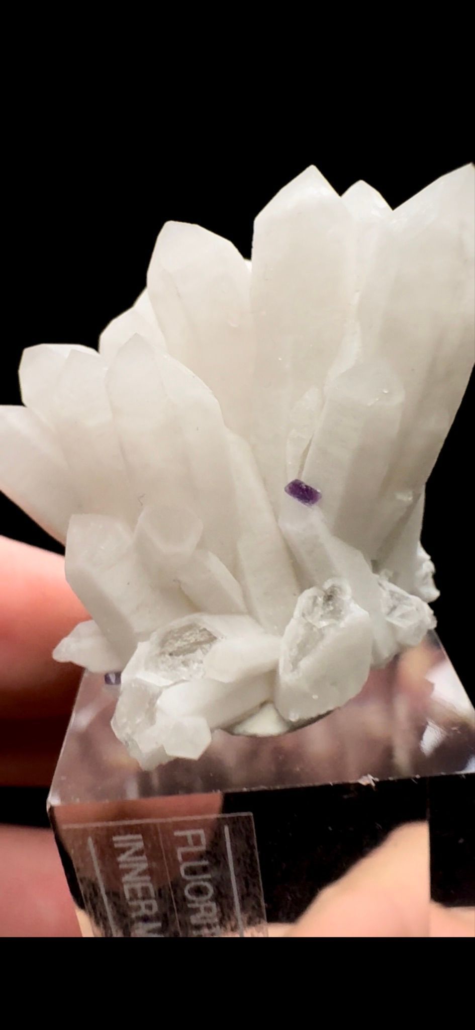 096- Fluorite on Candle Quartz