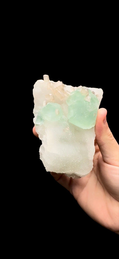 081- Fluorite on Quartz with Calcite