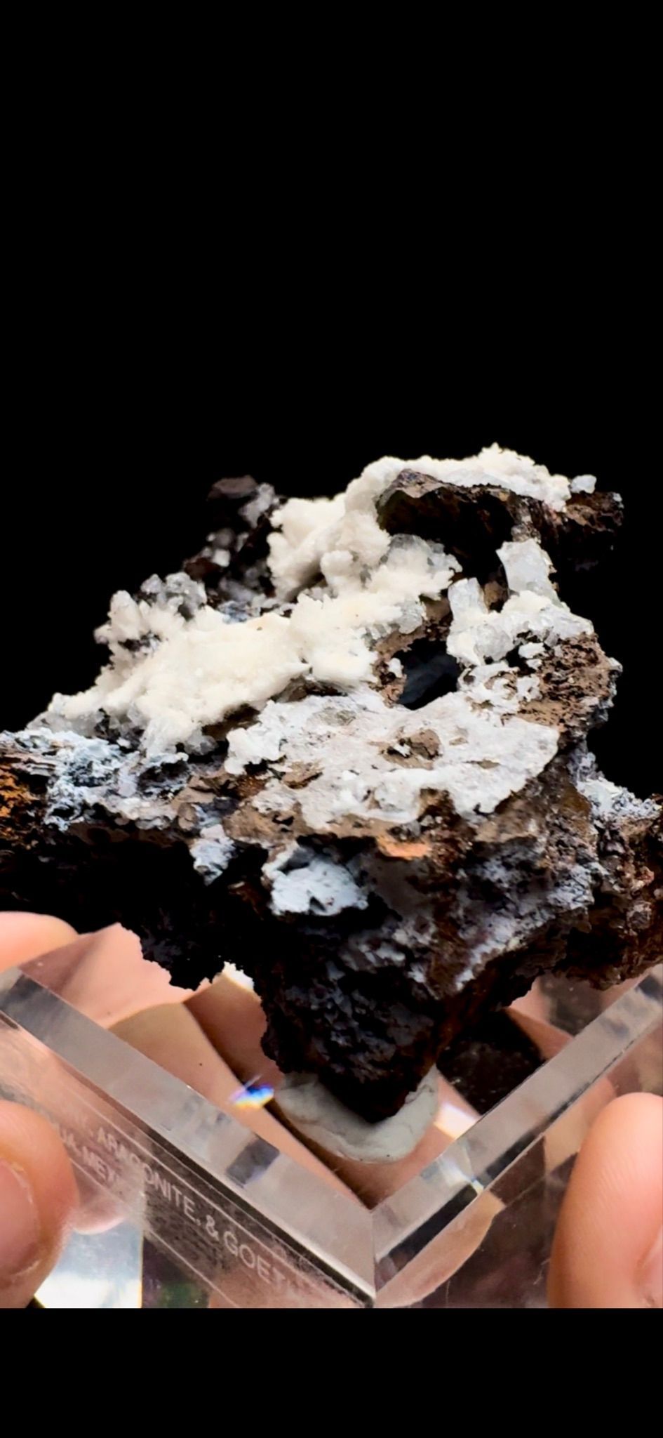 0377- Chalcedony, Aragonite, and Goethite