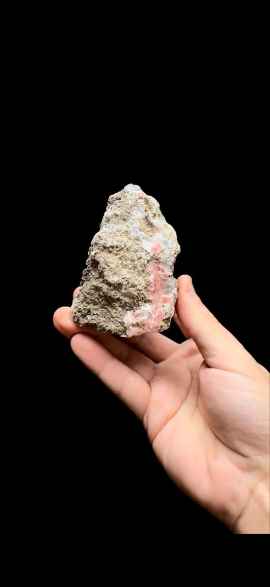 0358- Rhodochrosite on Quartz with Pyrite