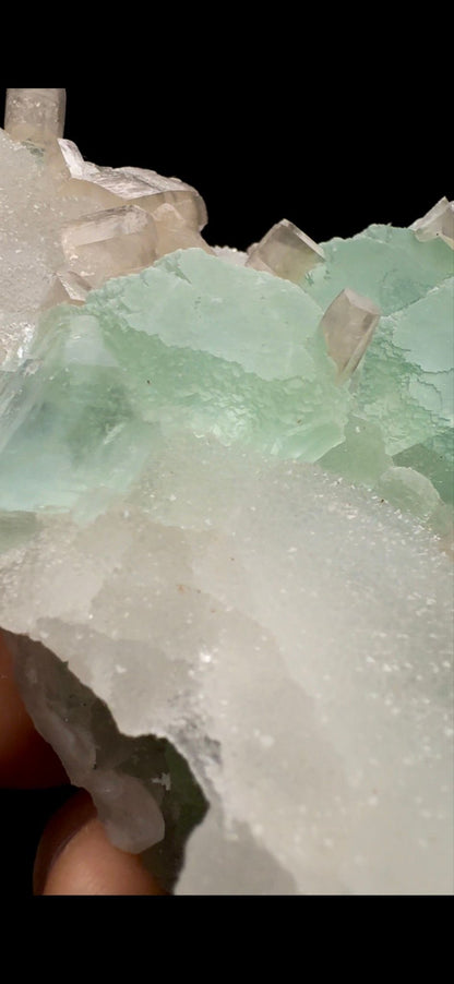 081- Fluorite on Quartz with Calcite