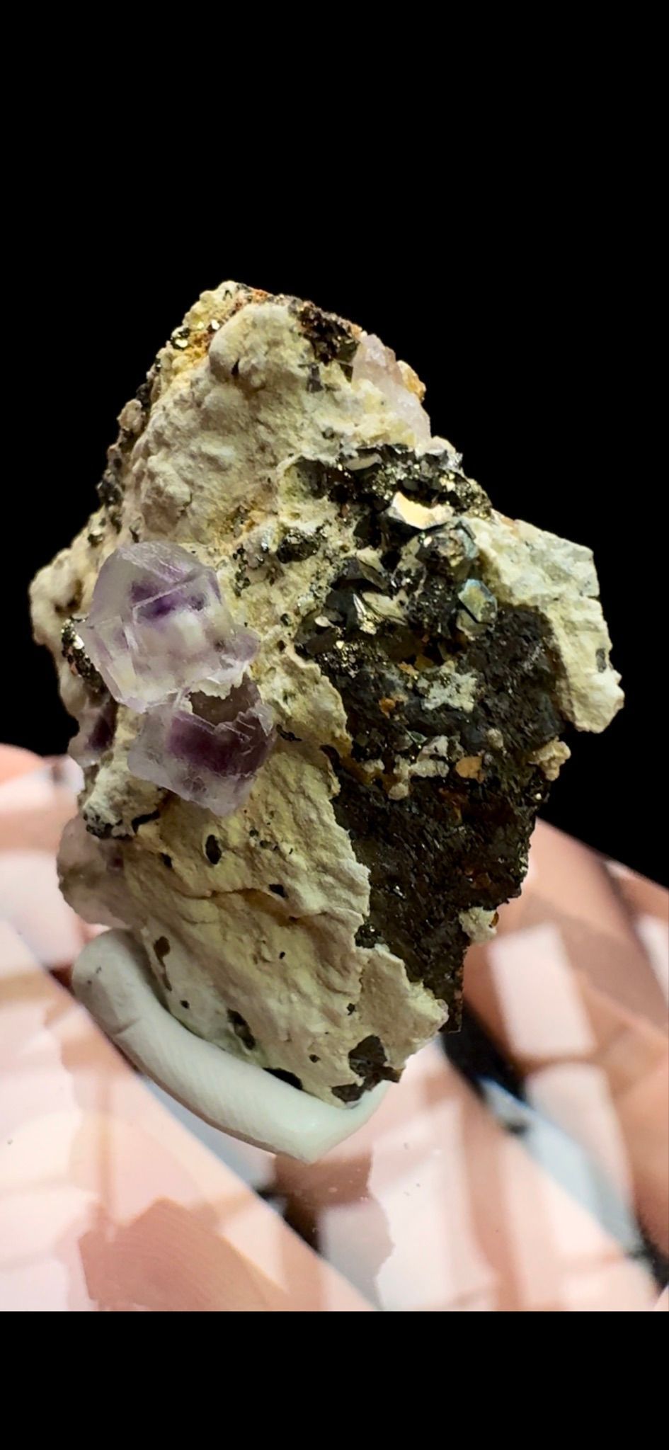 0312- Oil Painting Fluorite with Pyrite