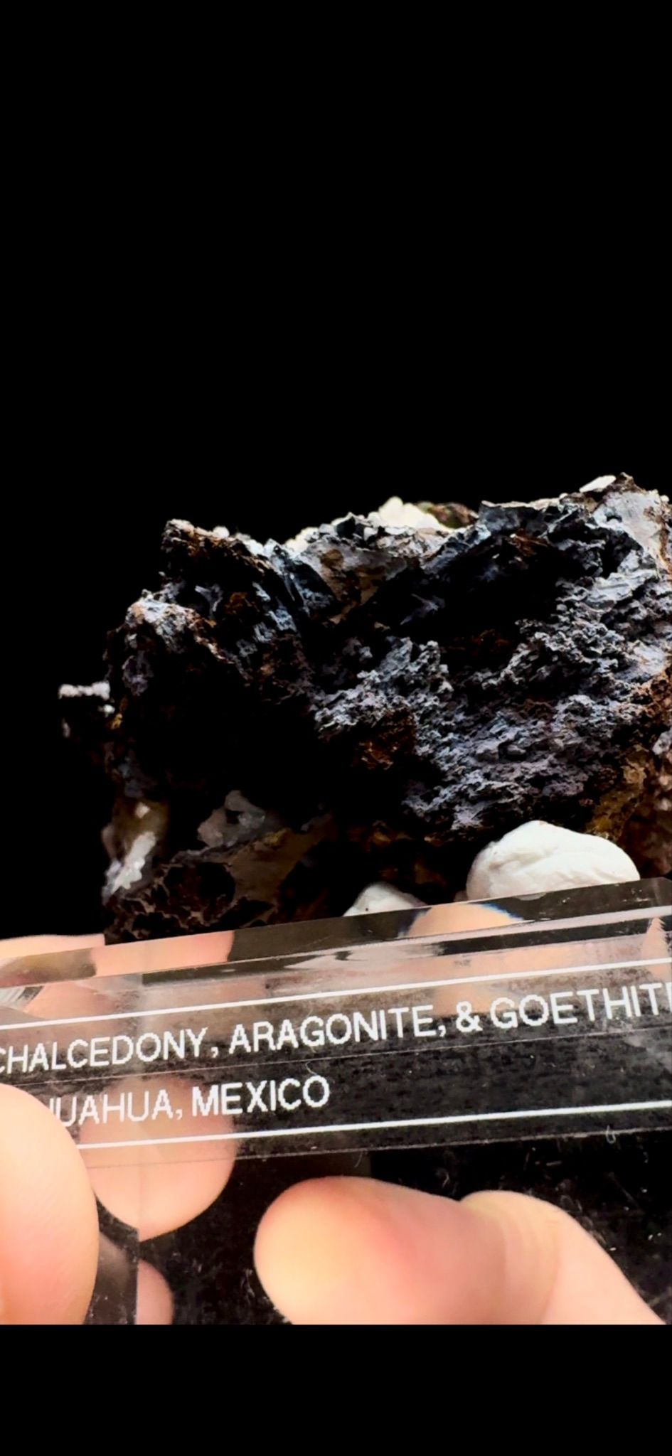 0377- Chalcedony, Aragonite, and Goethite