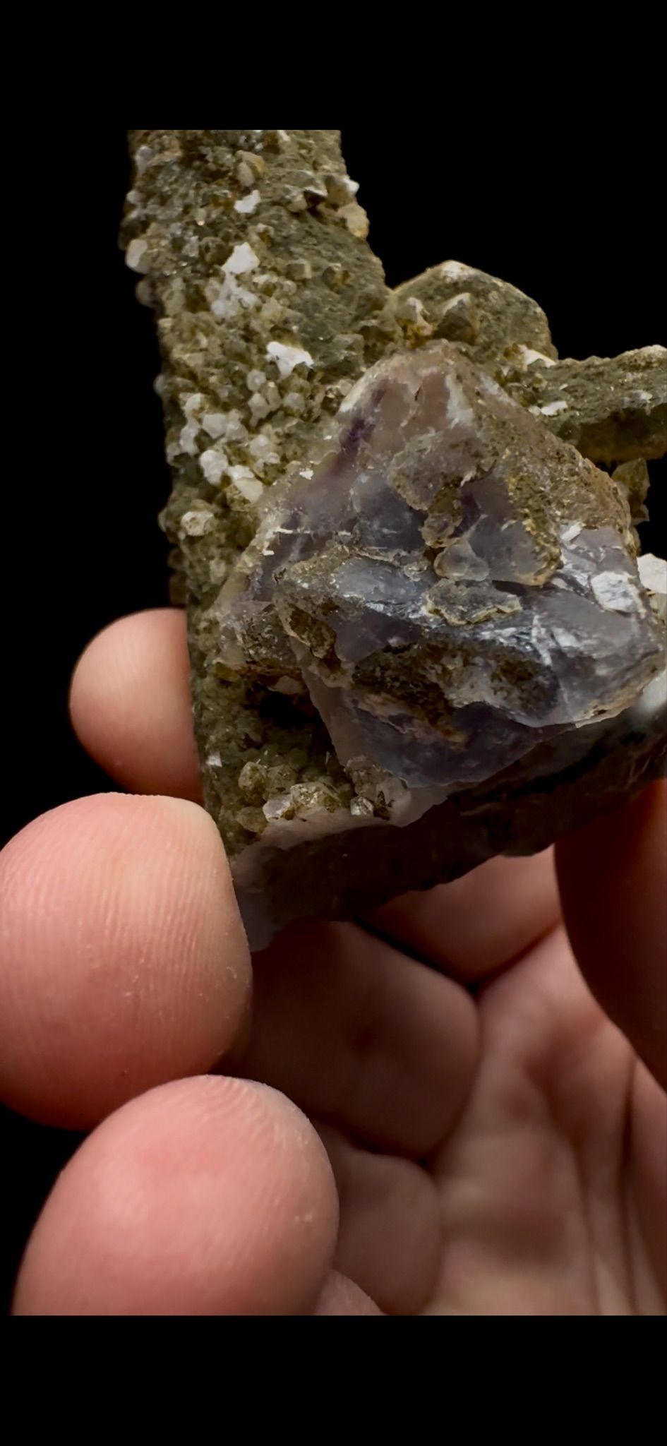0268- Limmonite on Candle Quartz With Fluorite