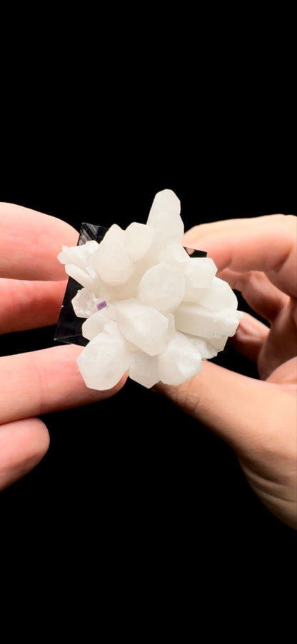 096- Fluorite on Candle Quartz