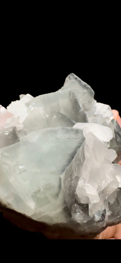 0454- Calcite on Fluorite