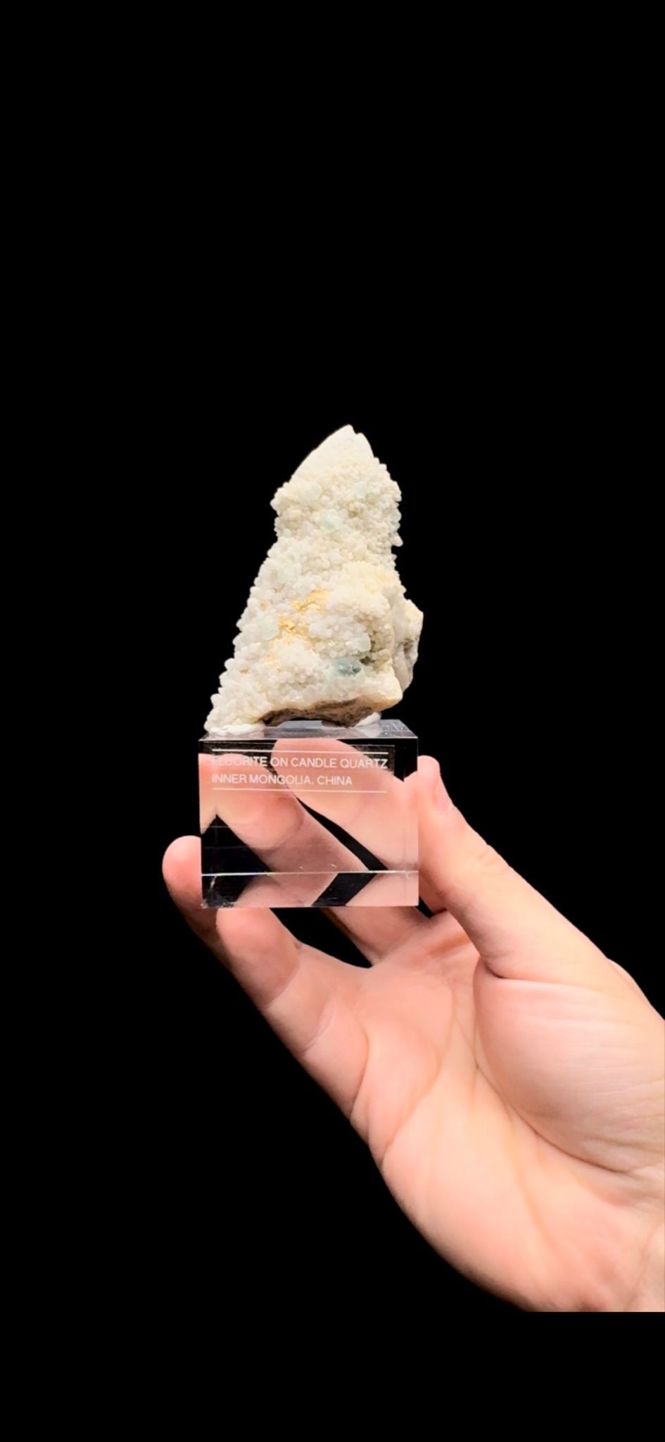 097- Fluorite on Candle Quartz