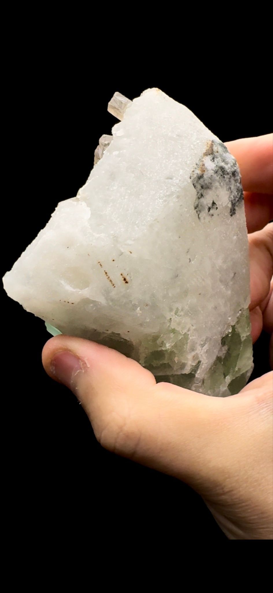 081- Fluorite on Quartz with Calcite