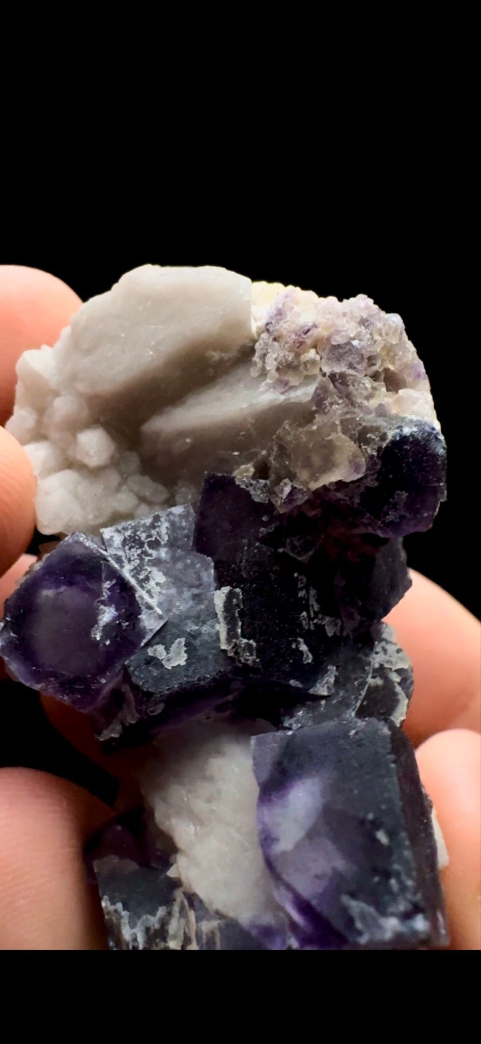 0458- Fluorite on Candle Quartz