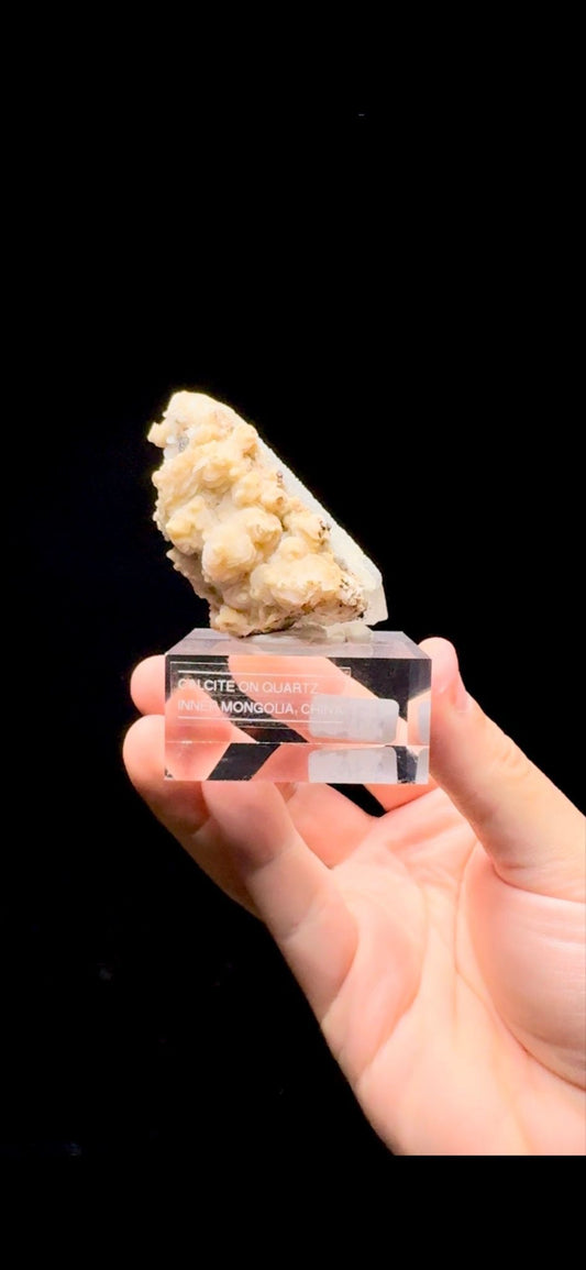772- Calcite on Druzy Quartz