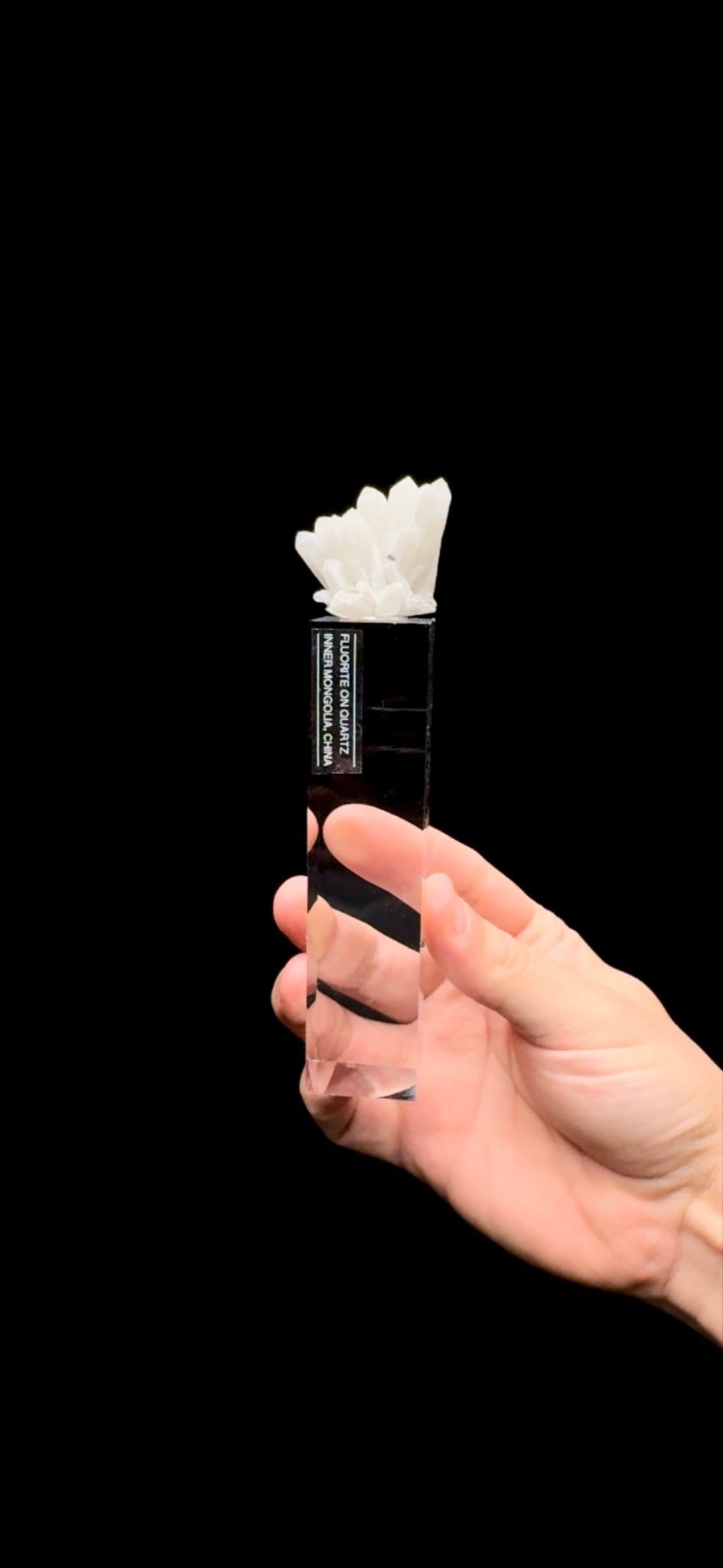 096- Fluorite on Candle Quartz