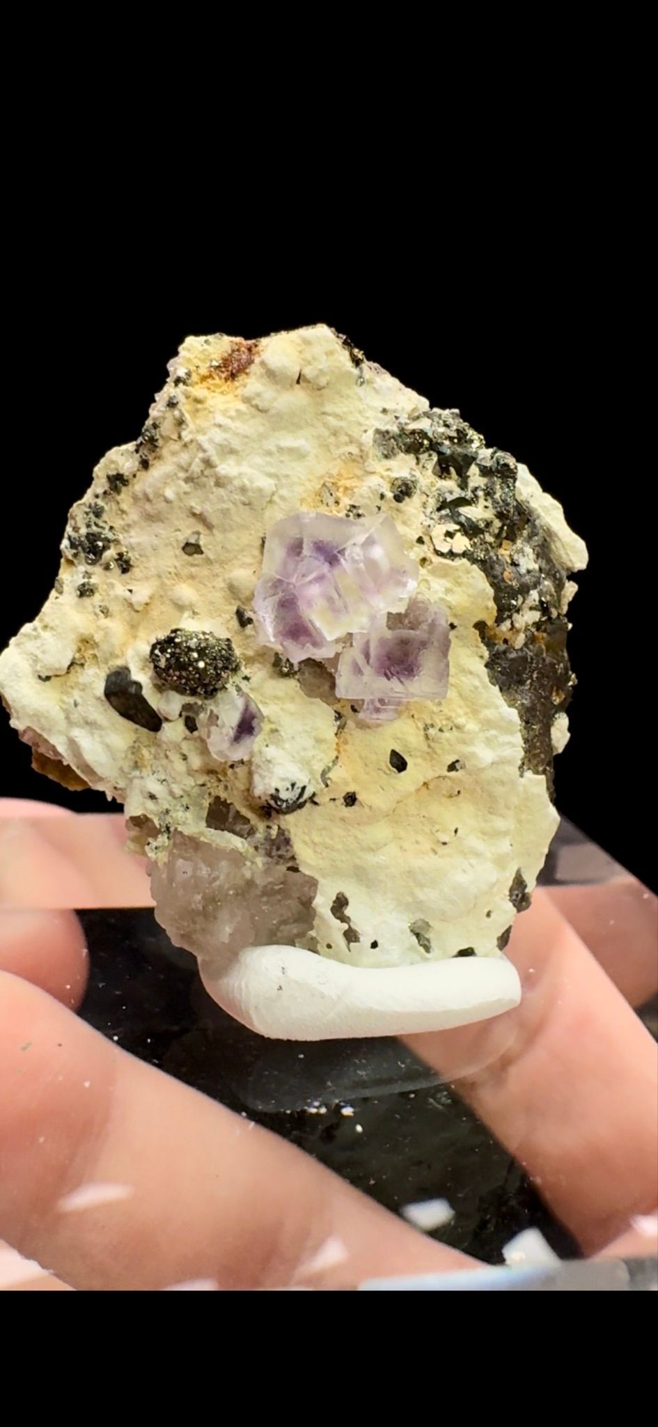 0312- Oil Painting Fluorite with Pyrite