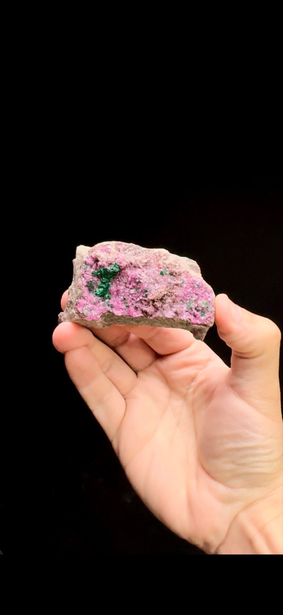 0308- Cobalt Dolomite with Malachite