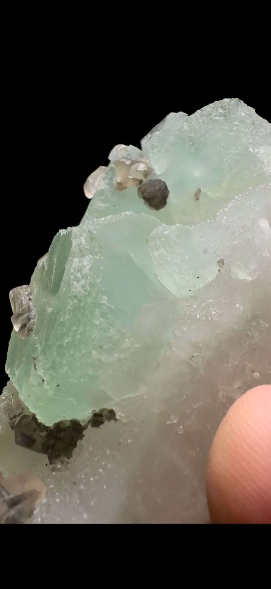 0415- Fluorite on Quartz with Calcite