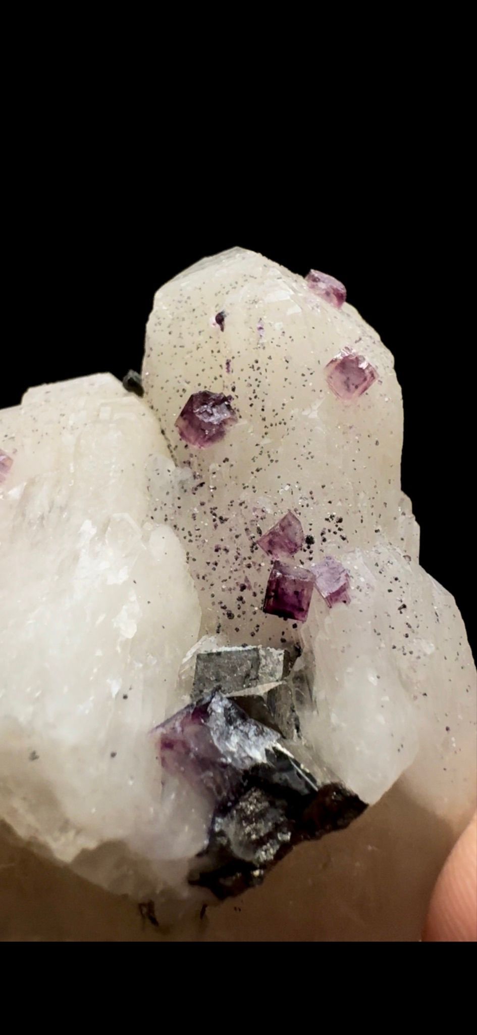 0429- Fluorite on Candle Quartz