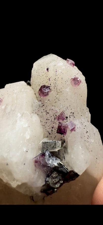 0429- Fluorite on Candle Quartz