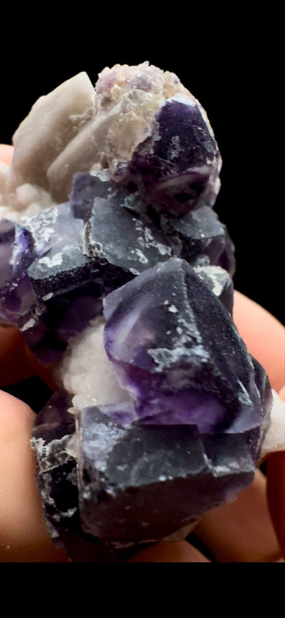 0458- Fluorite on Candle Quartz