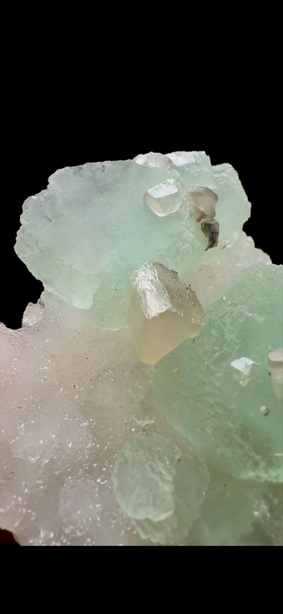 0415- Fluorite on Quartz with Calcite