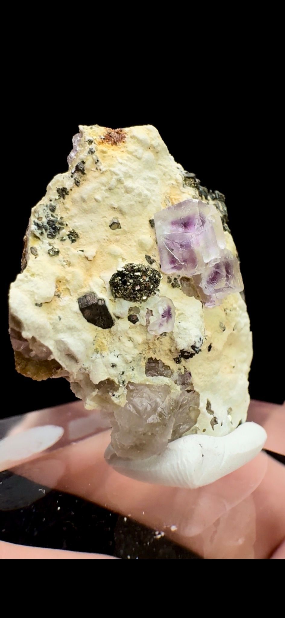 0312- Oil Painting Fluorite with Pyrite