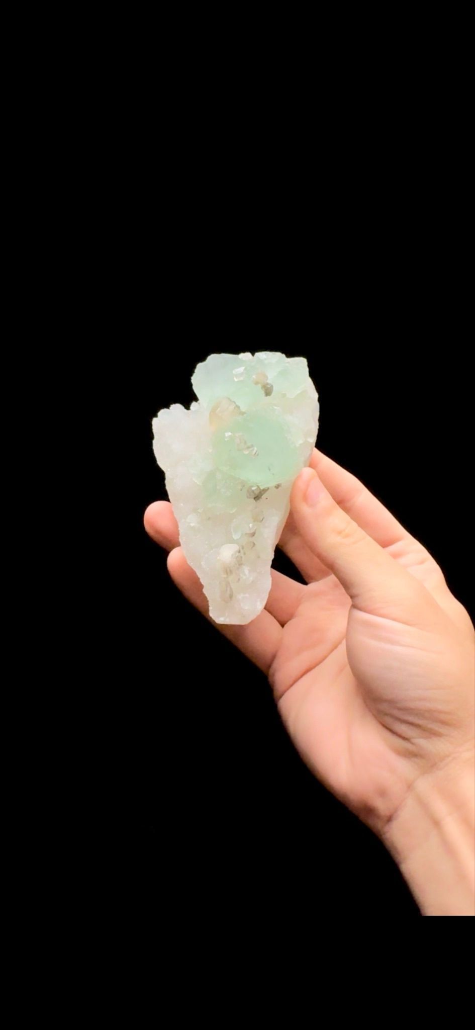 0415- Fluorite on Quartz with Calcite