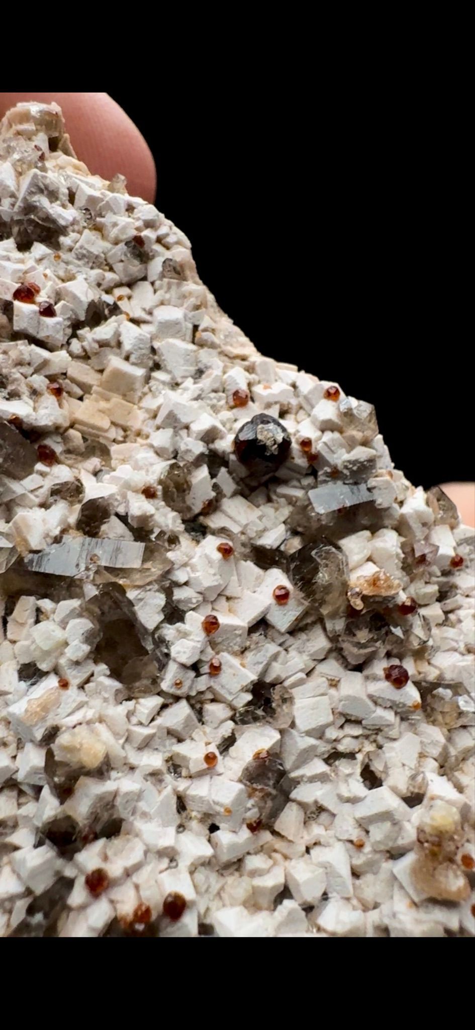 150- Garnet on Smokey Quartz
