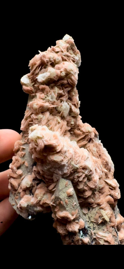 0483- Green Quartz with Pink Calcite and Specularite