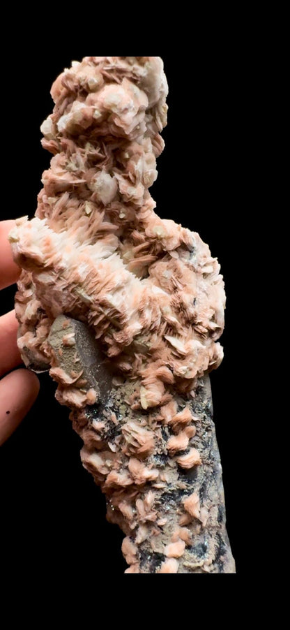 0483- Green Quartz with Pink Calcite and Specularite