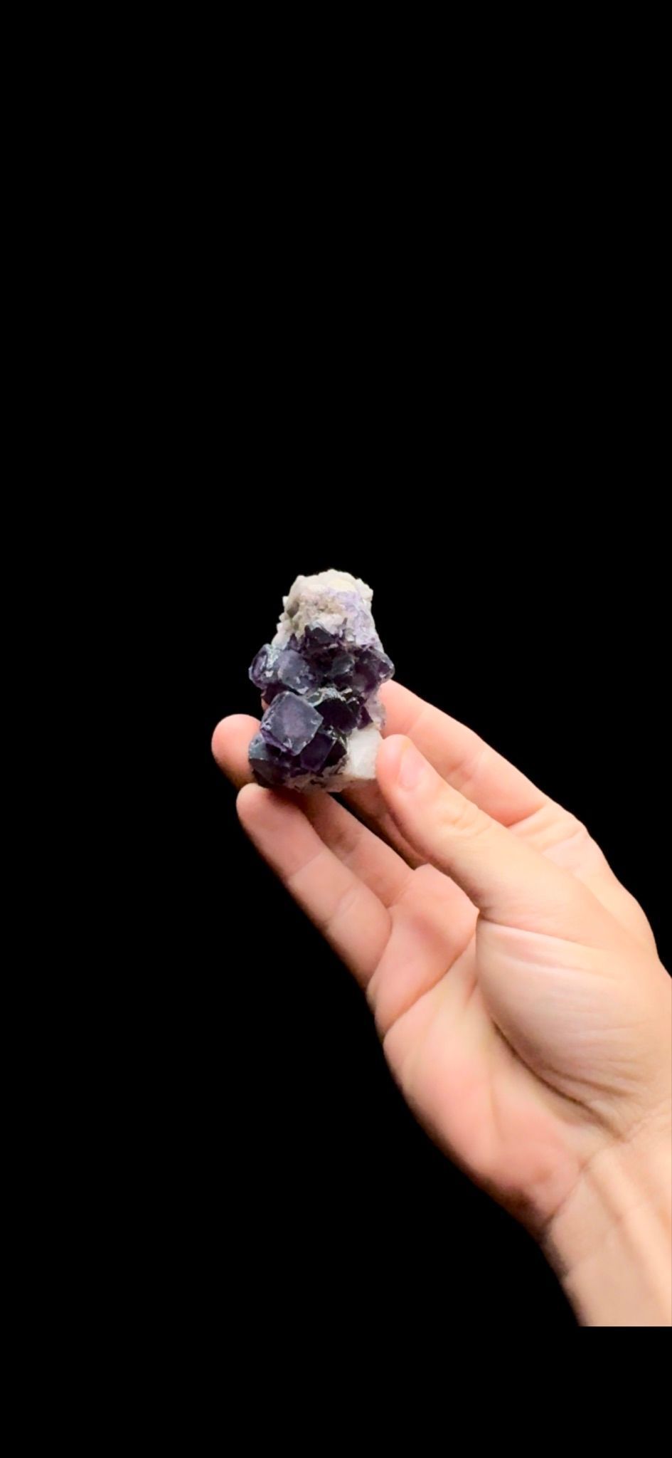 0458- Fluorite on Candle Quartz