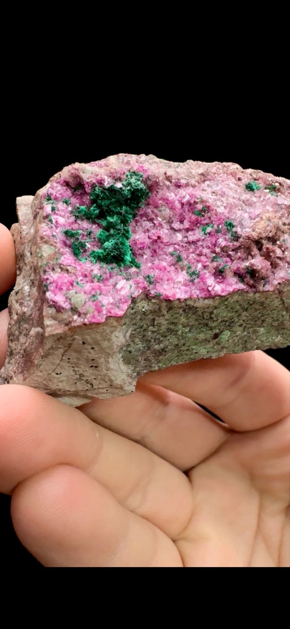 0308- Cobalt Dolomite with Malachite